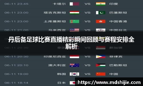 丹后备足球比赛直播精彩瞬间回顾与赛程安排全解析