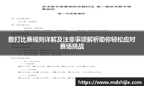 散打比赛规则详解及注意事项解析助你轻松应对赛场挑战